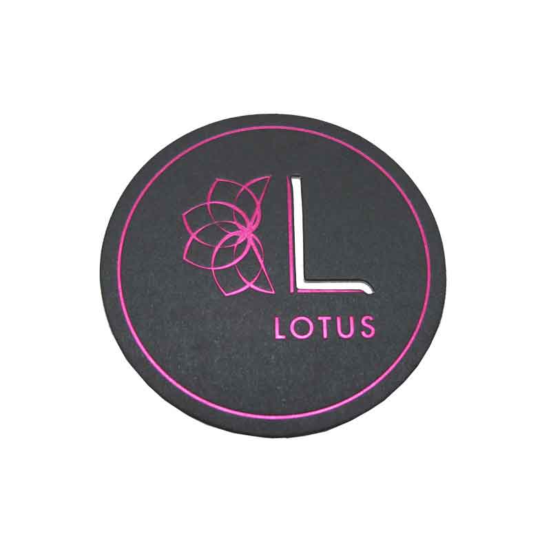 Round Black High Quality Bio-friendly Customized Paper Cup Coaster